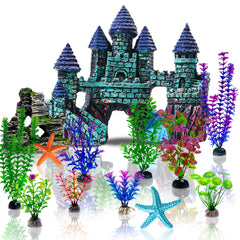 Mechpia aquarium decorations kit castle offering hiding spots and visual centerpiece