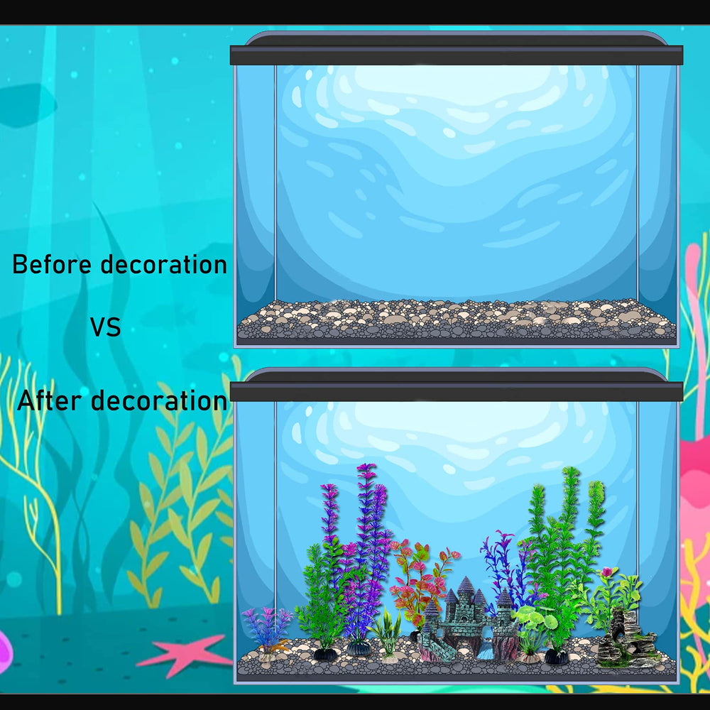 Mechpia medium plastic plant provides vertical interest and shade