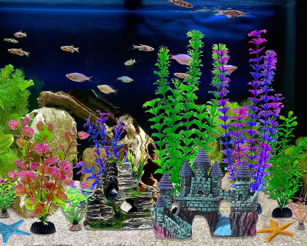 Mechpia small plastic plant adds soft, fish-friendly foliage