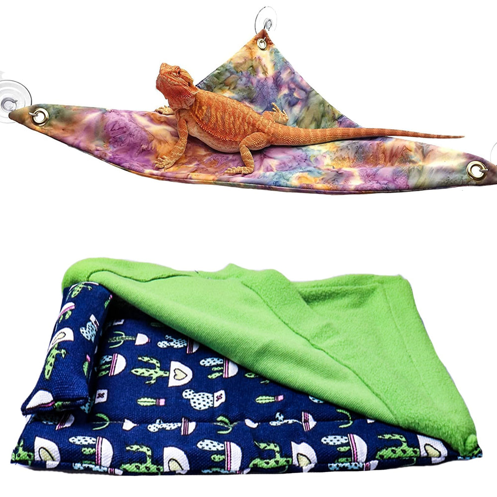 Mechpia bearded dragon bed and pillow combo for warm, comfortable rest