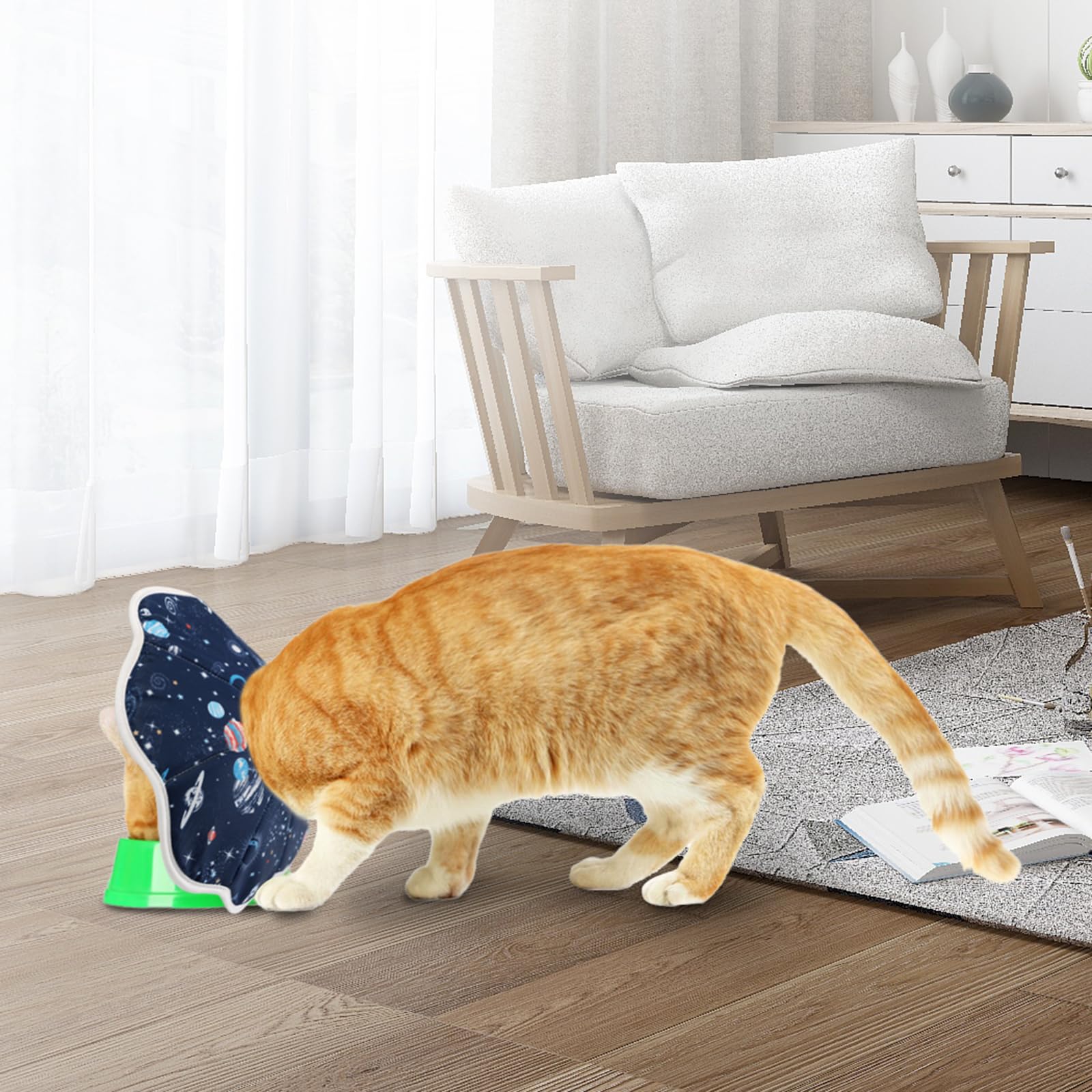 Mechpia cat cone collar activity-friendly design supports feeding and play