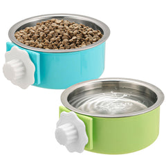 Mechpia crate dog bowl 2pack stainless steel, durable and easy-clean feeding for pets.