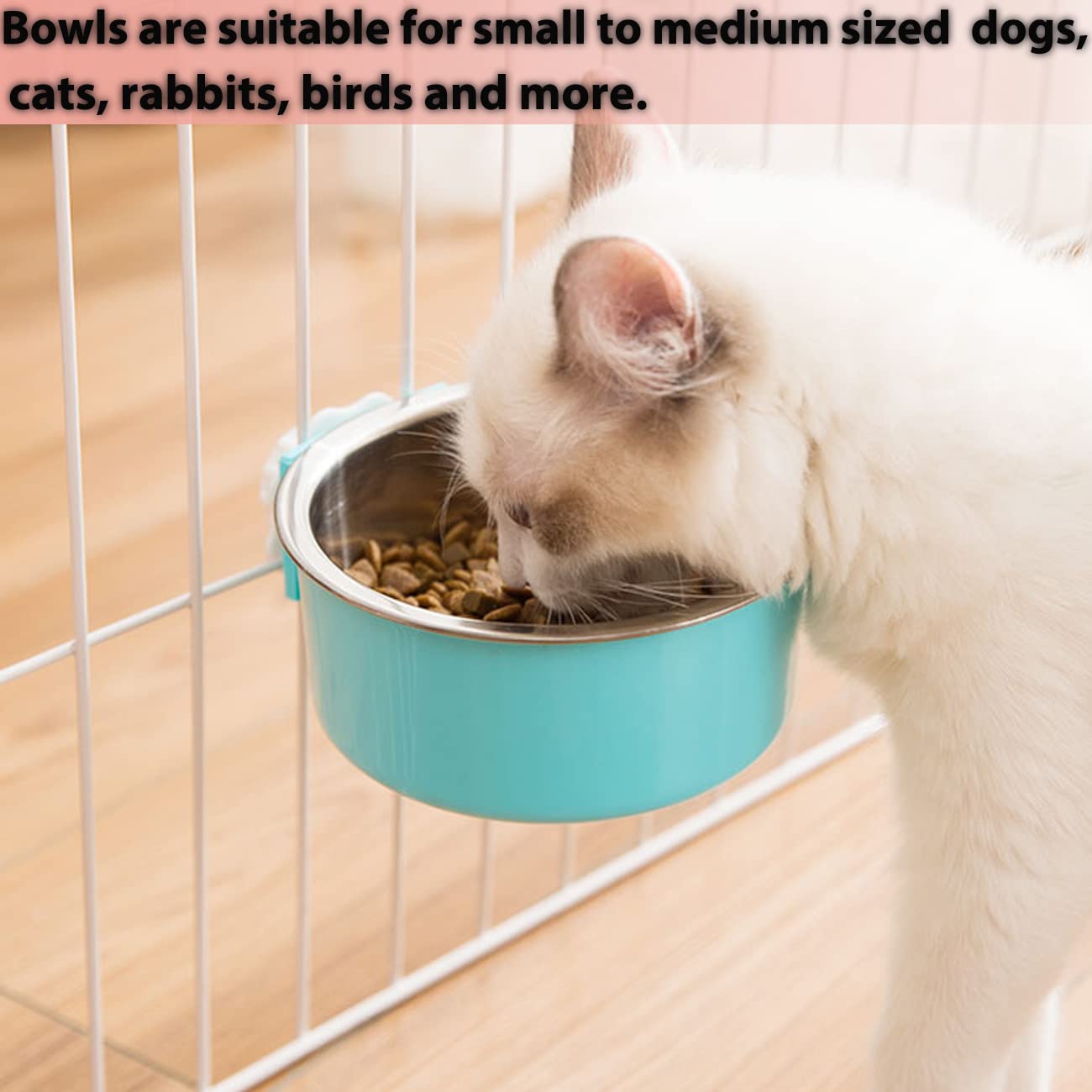 Mechpia crate dog bowl red hanging: snug cage attachment for tidy meals.