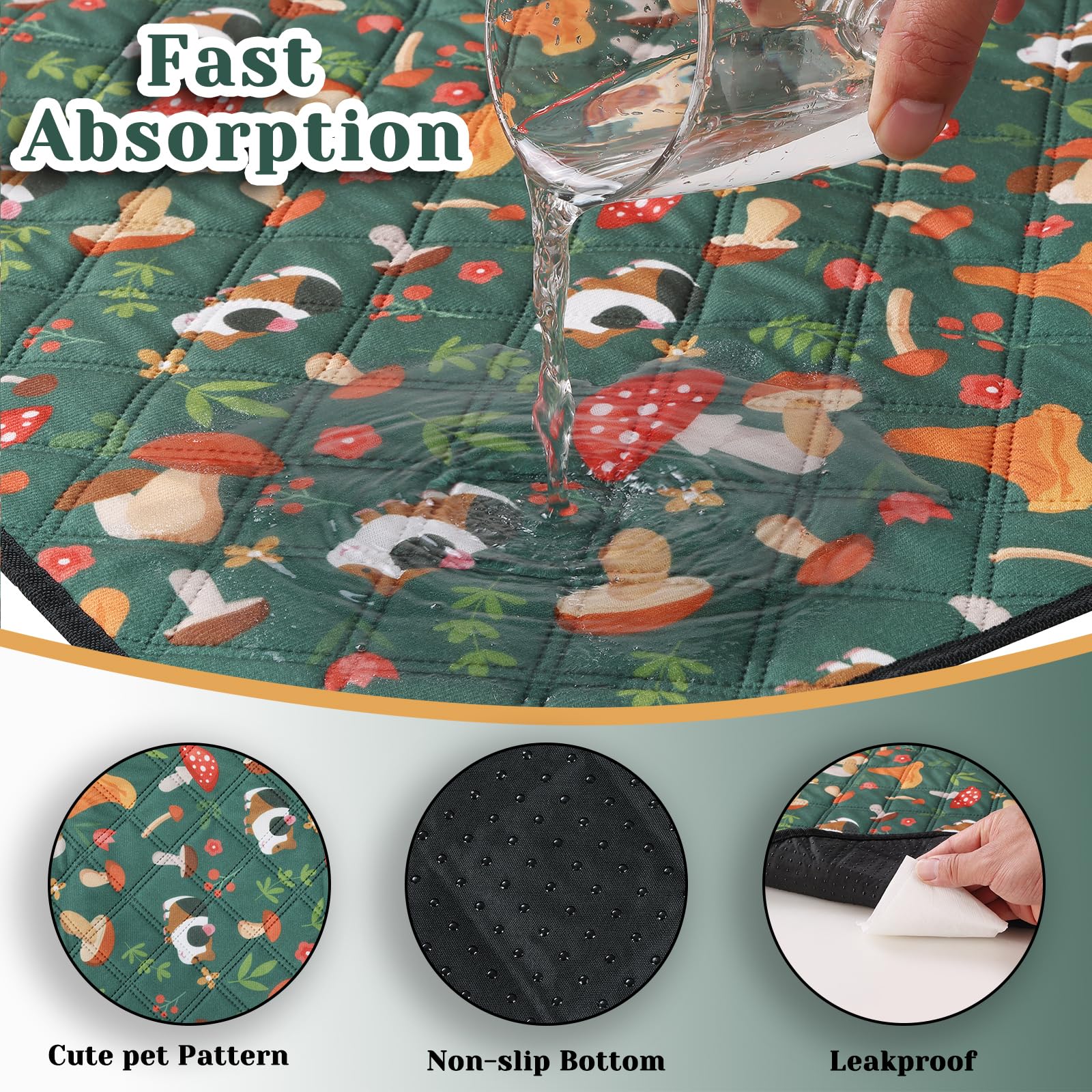 Mechpia guinea pig cage liner 2pack packaging highlights eco-friendly reusable solution.