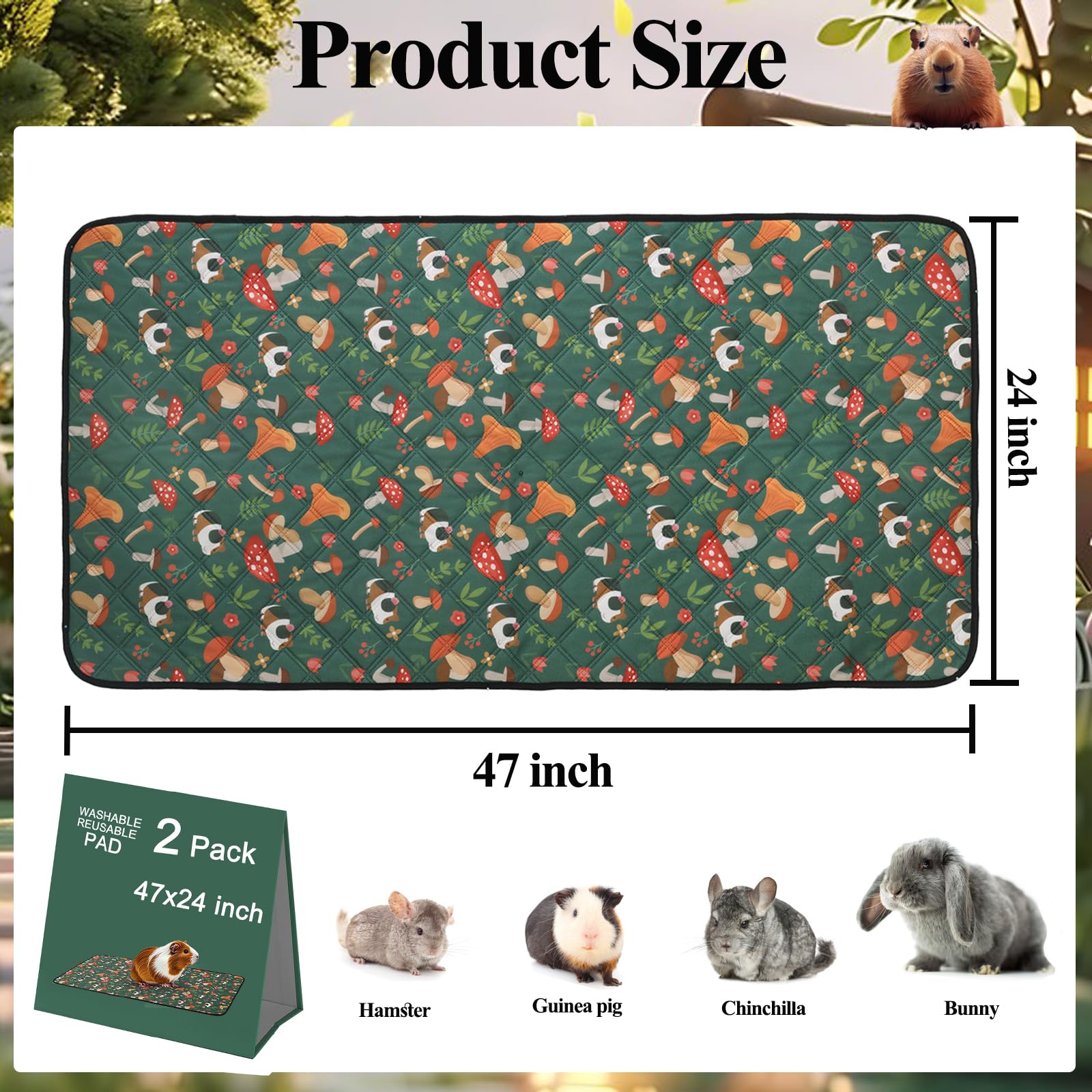 Mechpia guinea pig cage liner cage-setup closeup shows soft surface and quick absorption.