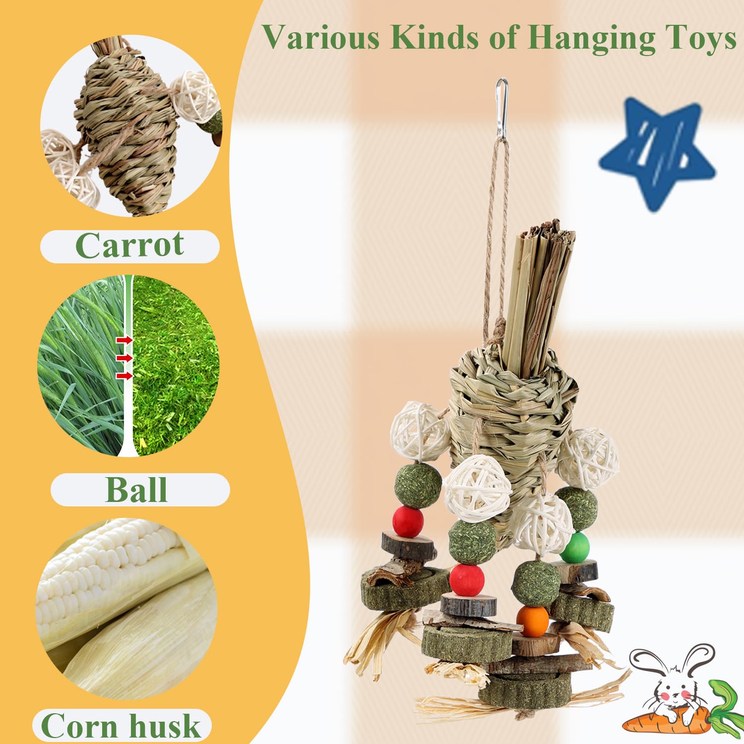 Mechpia Rabbit Toy hanging-foraging encourages activity and bonding