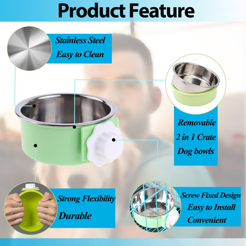Mechpia removable hanging bowl, convenient for cage setup and quick refills.