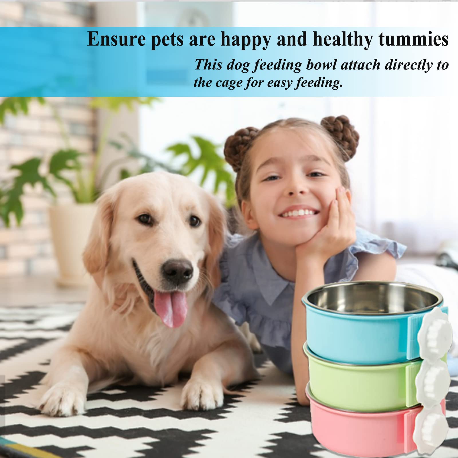 Mechpia suitable for small dogs, cats, rabbits and birds, versatile crate feeder.