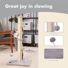MECOOL 34-tall cat scratching post sisal pillars encourage natural scratching behavior.