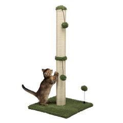 MECOOL 34-inch cat scratching post base provides stable support for tall climbers.