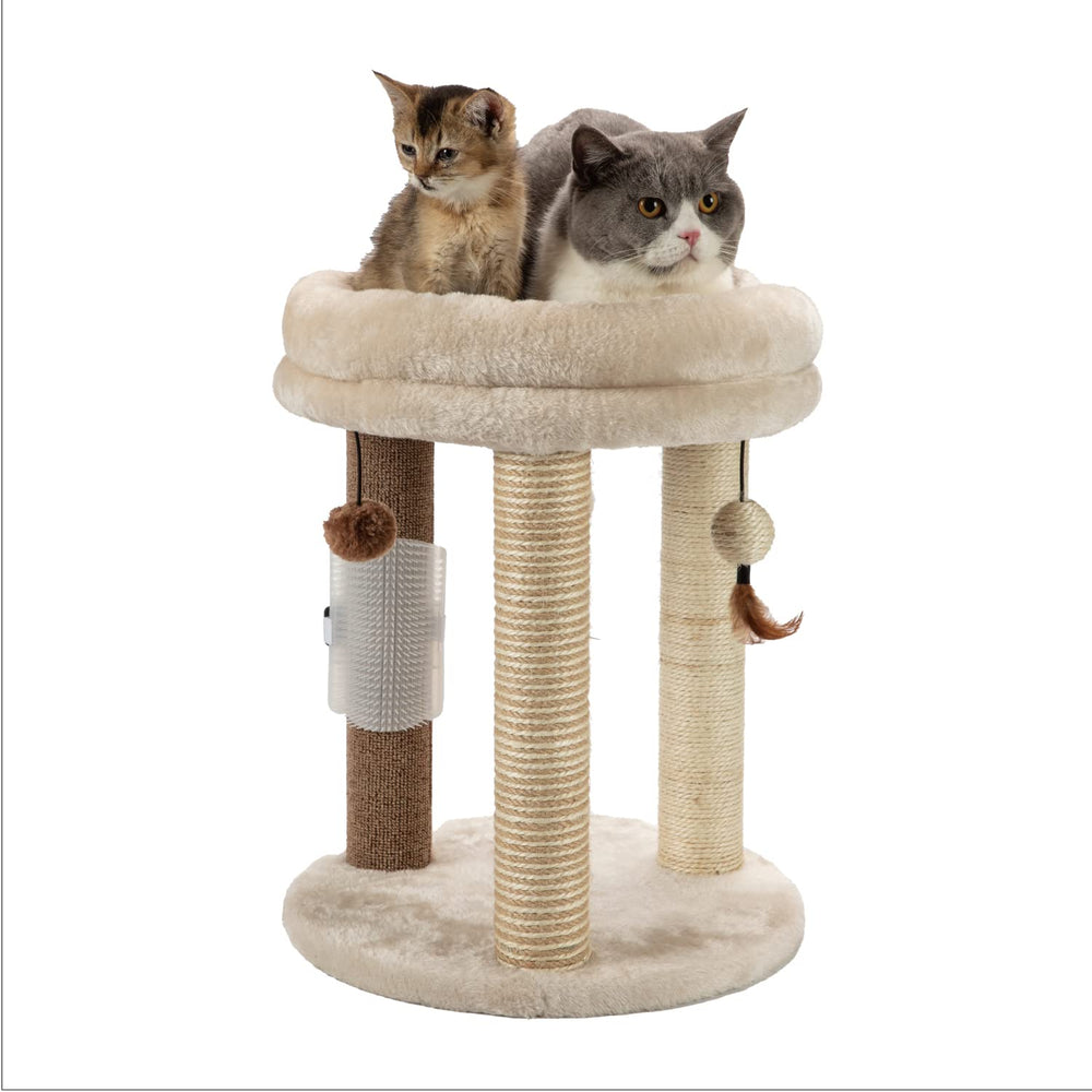 MECOOL 4in1 cat tree compact side view for small spaces