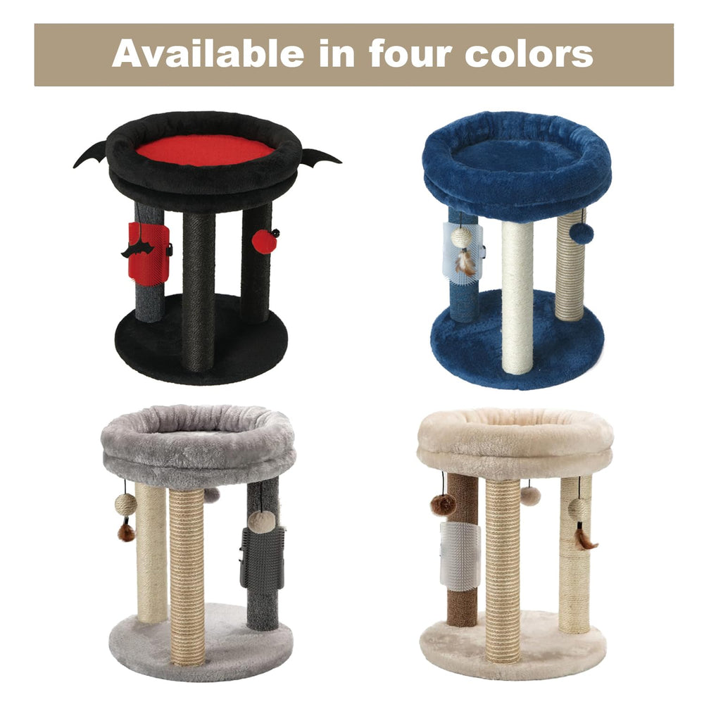 MECOOL 4in1 cat tree massage brush aiding self grooming