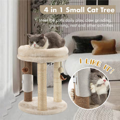 MECOOL 4in1 cat tree sisal posts closeup highlighting scratch surface durability