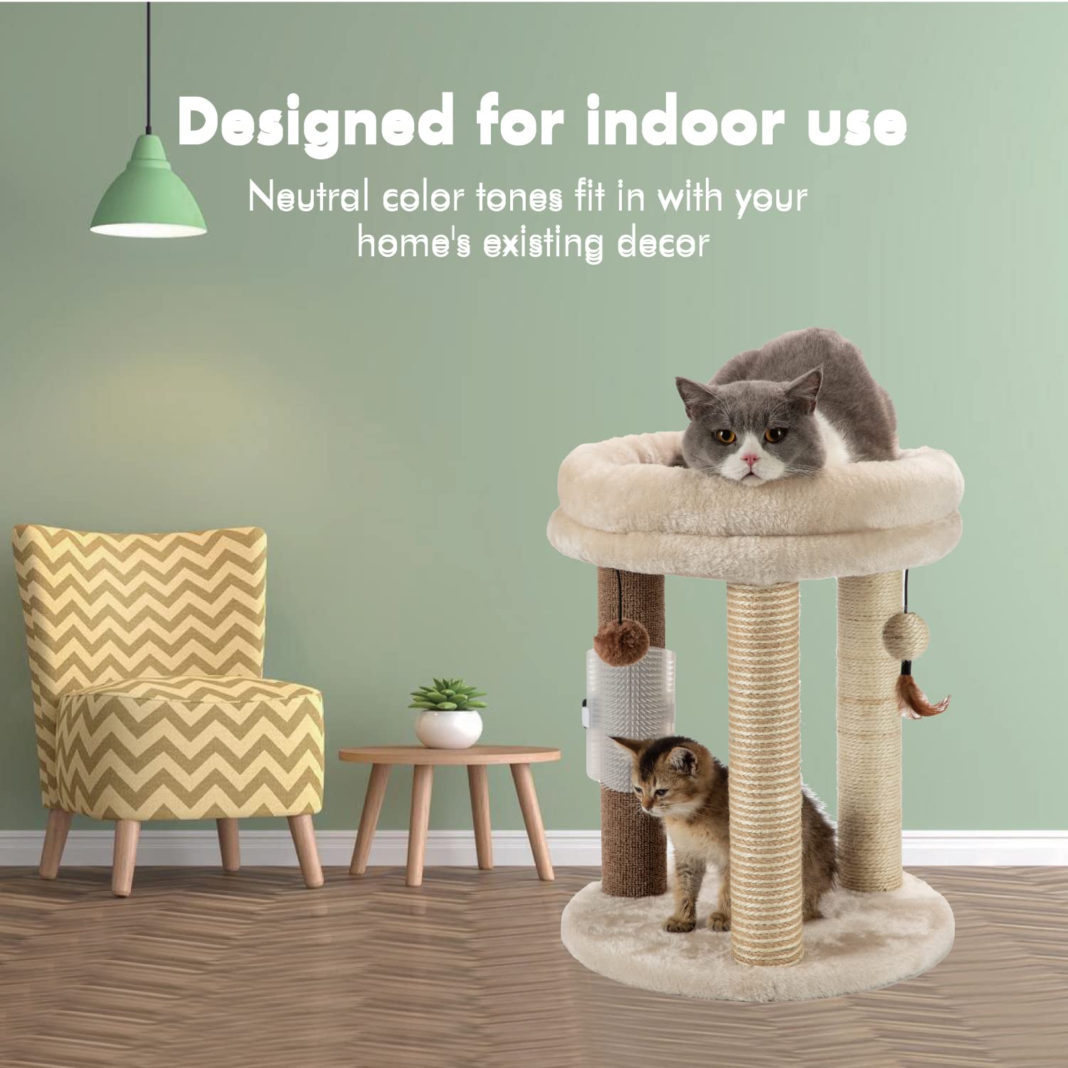MECOOL 4in1 cat tree three hanging balls stimulate play