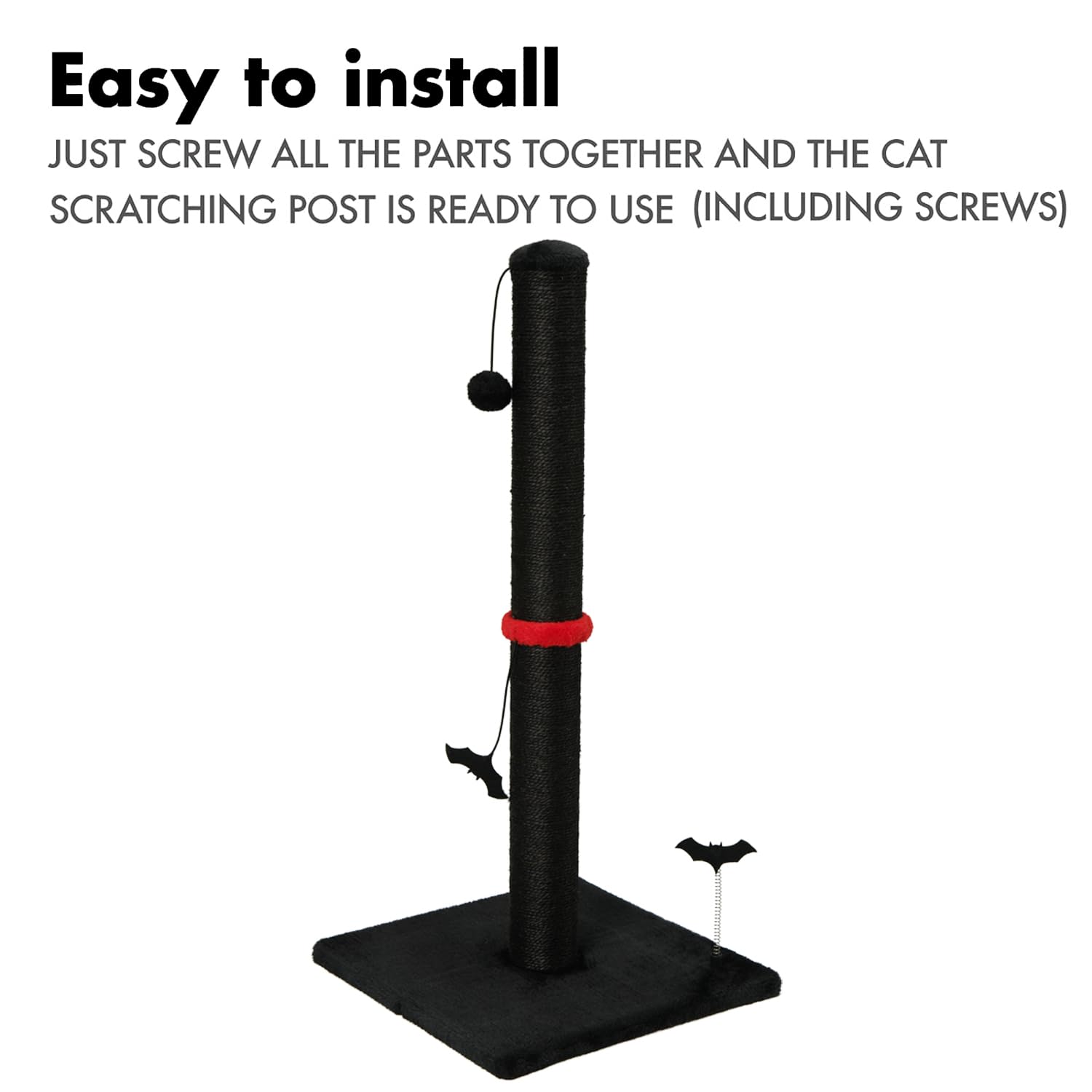 MECOOL living room setup demonstrates space-saving vertical scratch post