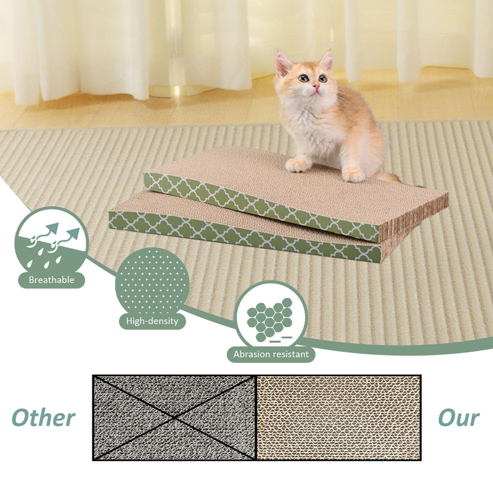 MECOOL Cat Scratcher Cardboard in living room fits neutral décor while guarding furniture.