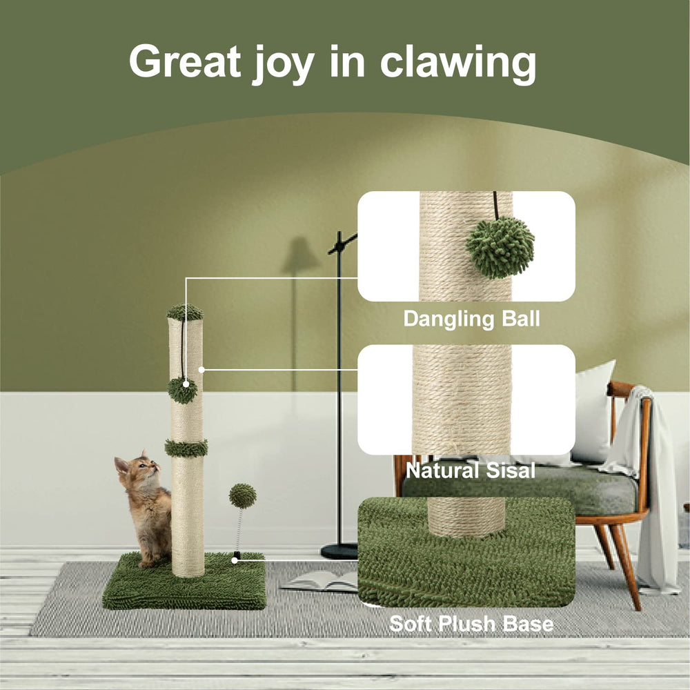 MECOOL cat-scratcher featuring hanging-ball interactive toy for active play.