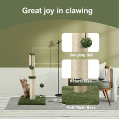 MECOOL cat-scratcher featuring hanging-ball interactive toy for active play.
