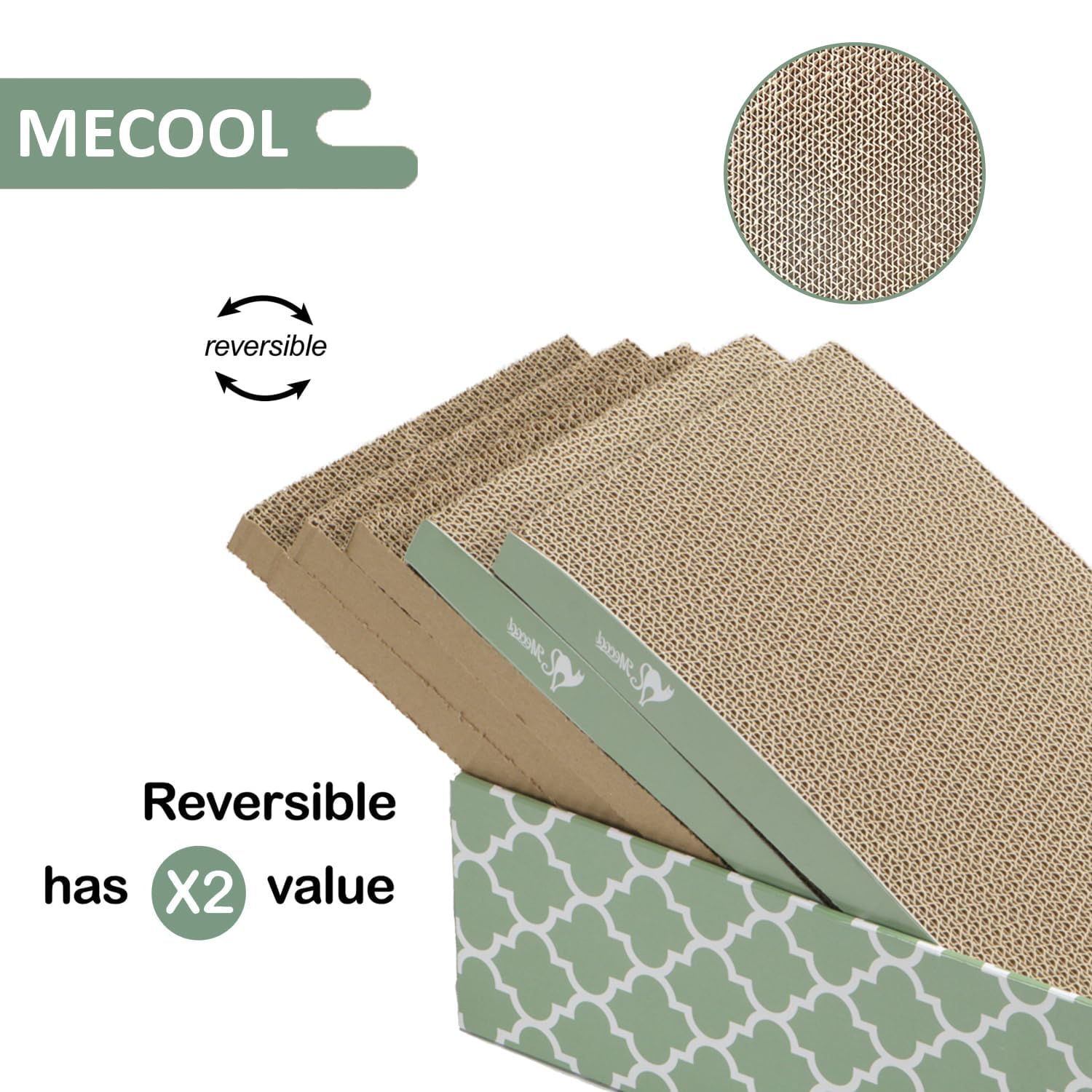 MECOOL cat scratching board fits inside the box for easy storage and transport