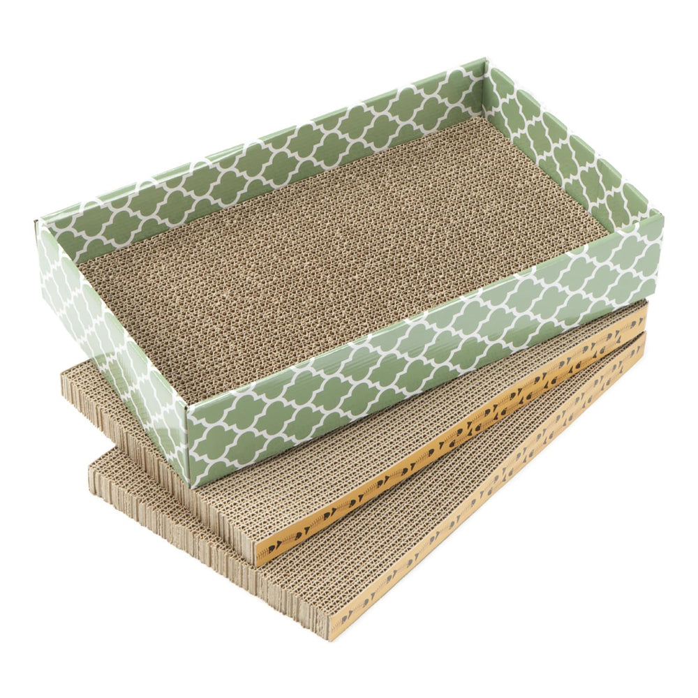 MECOOL Cat Scratching Board packaging and contents ready for home use.