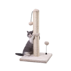 MECOOL cat scratching post beige with 22-inch height supports kittens and reduces furniture wear.
