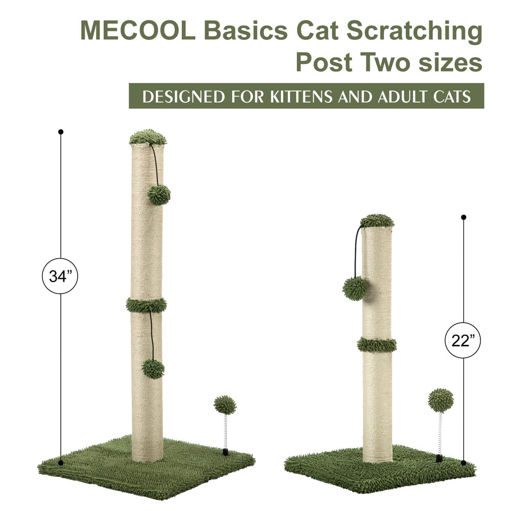 MECOOL cat scratching post in neutral cactus-green blends with home décor.