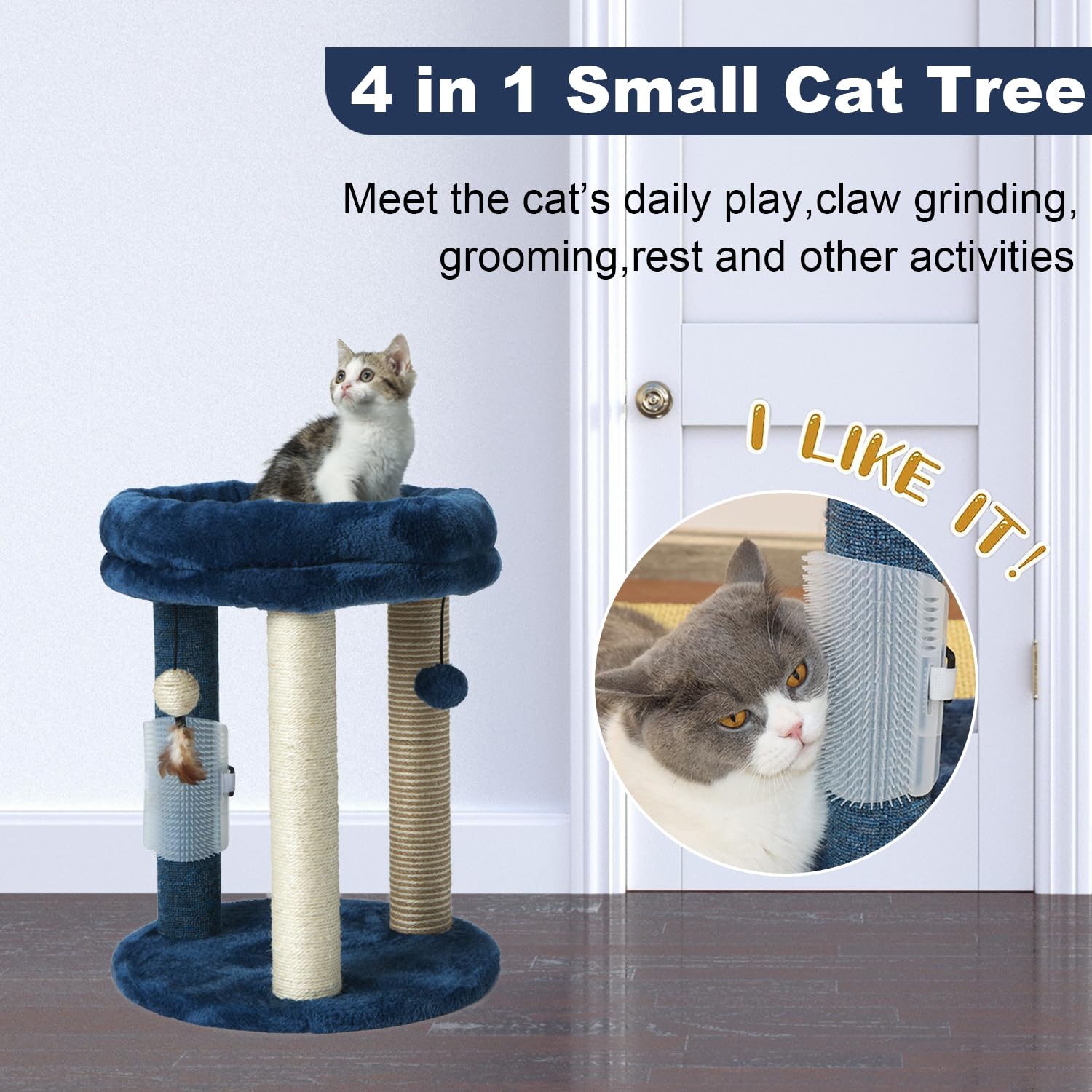 MECOOL cat-tree tri-post base for stable indoor use