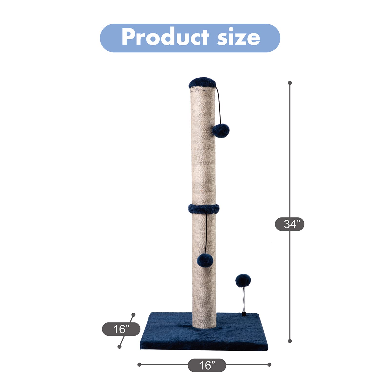 MECOOL cat scratching post with hanging ball toy for indoor cats