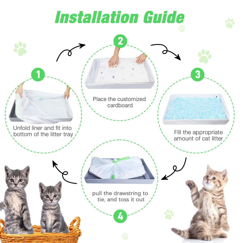 MED litter box liner 20-pack with cardboard inserts supports weeks of use