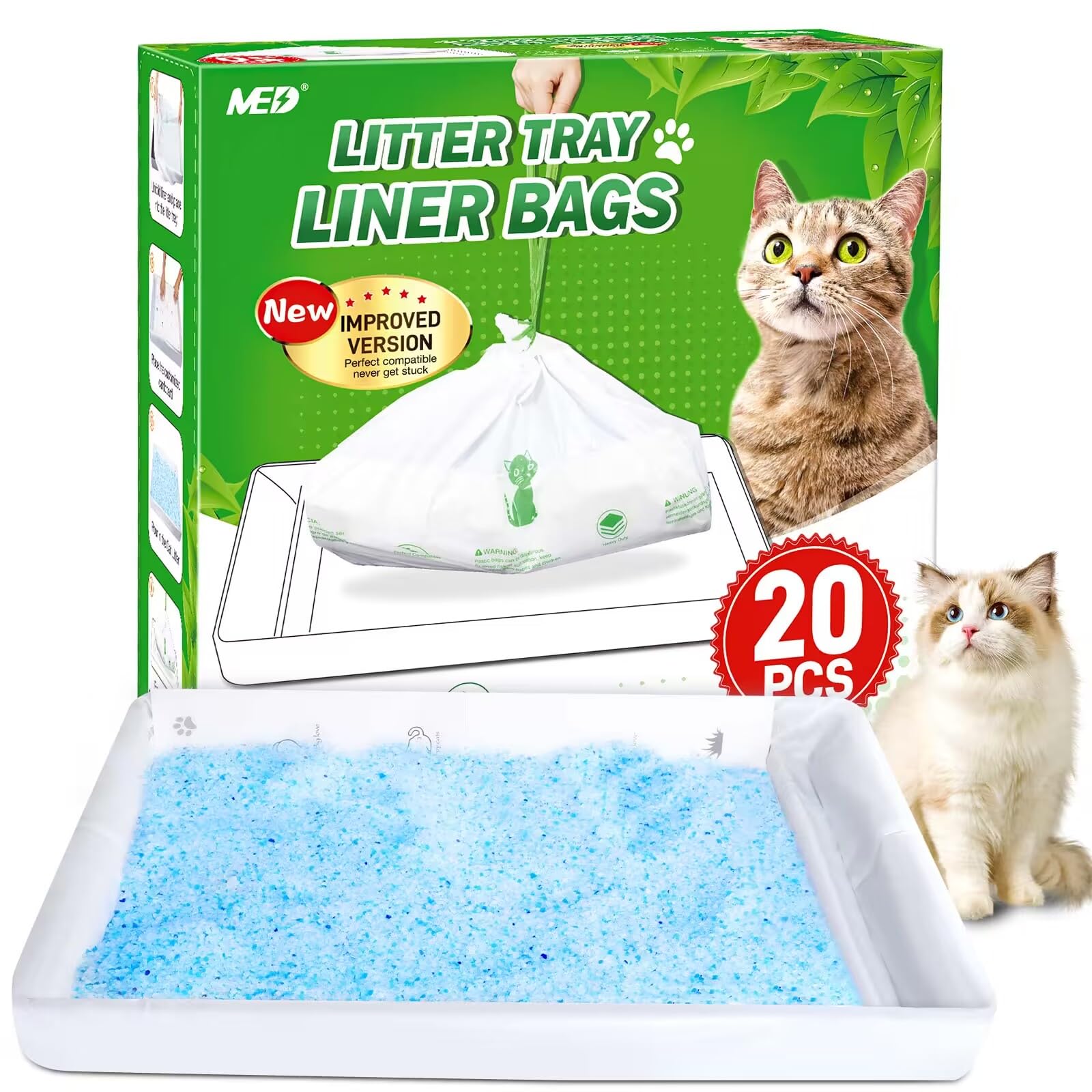 MED litter box liner with anti-scratch cardboard protects the box surface