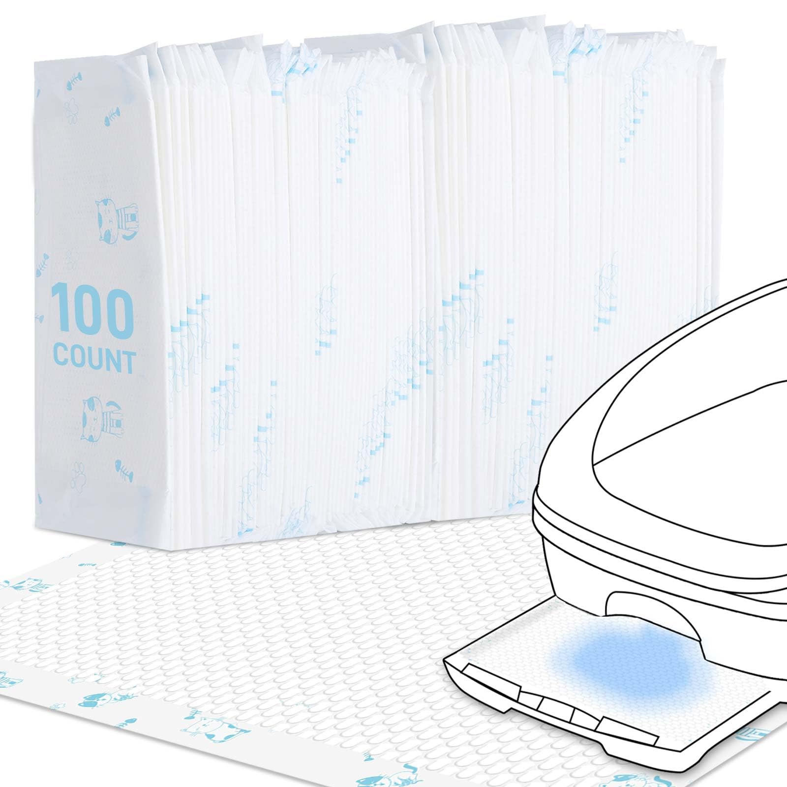 MED litter pads fit Breez system trays with a snug edge to prevent leaks.