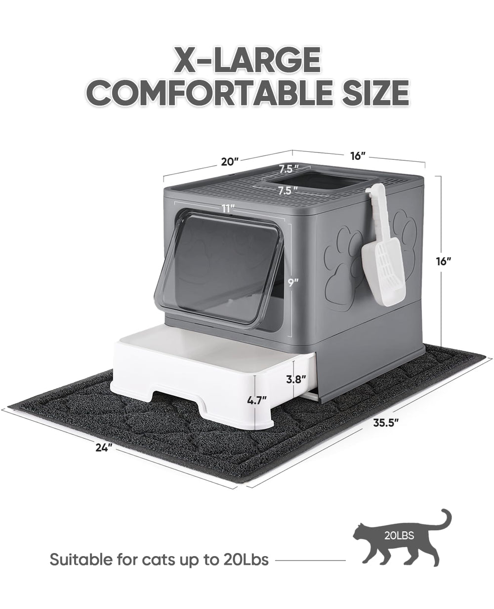 Medario cat litter box foldable-design shows portable storage.