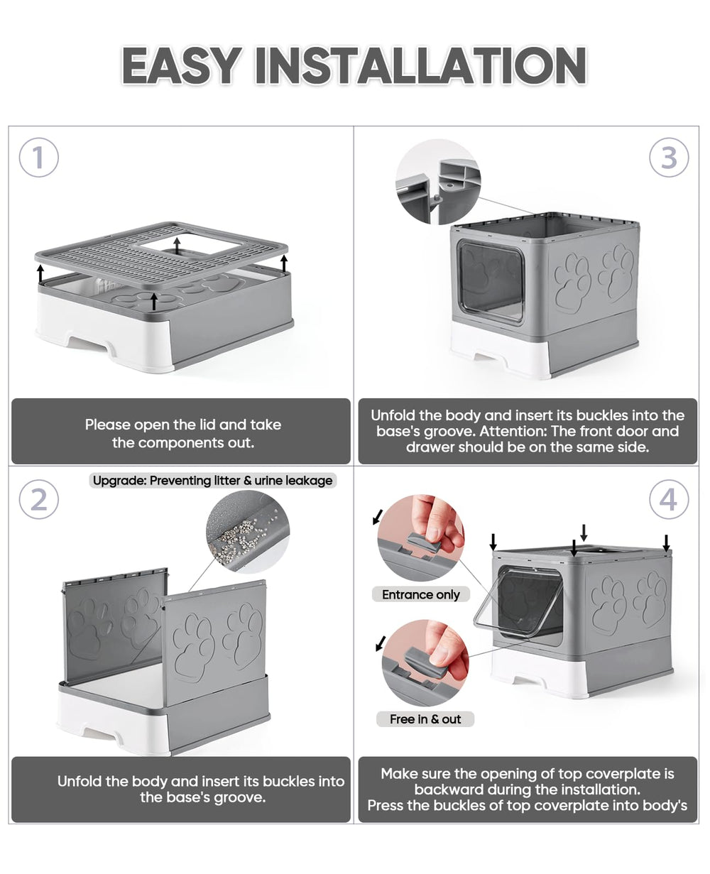 Medario cat litter box lid-privacy demonstrates enclosed lid for privacy.