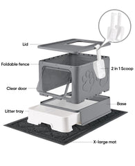 Medario cat litter box spacious-inside reveals large interior for movement.