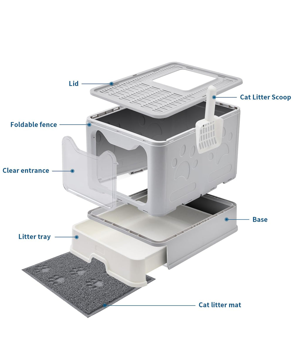 Medario pull-out litter tray and scoop simplify household cleaning routines.