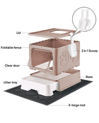 Medario enclosed cat litter box offers spacious interior and privacy.