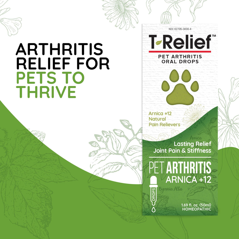 Dog-friendly dosing scene with MediNatura T-Relief supporting mobility
