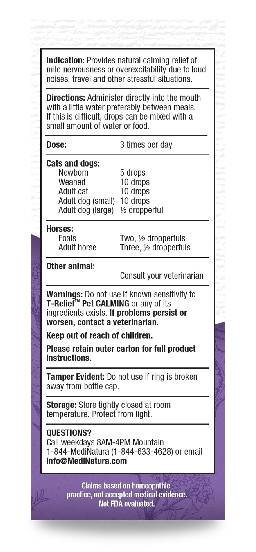 MediNatura T-Relief drops on dog paw illustrate canine stress relief