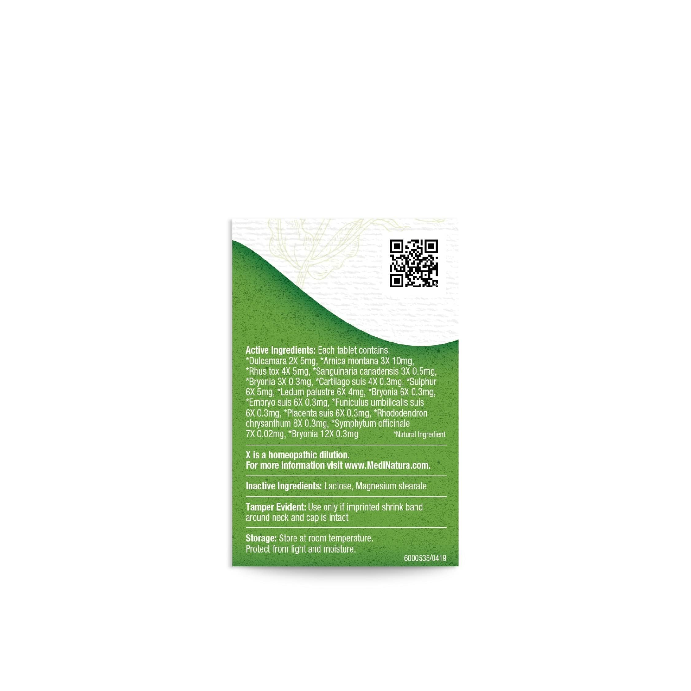 MediNatura T-Relief packaging indicates a 90-tablet supply for ongoing use.