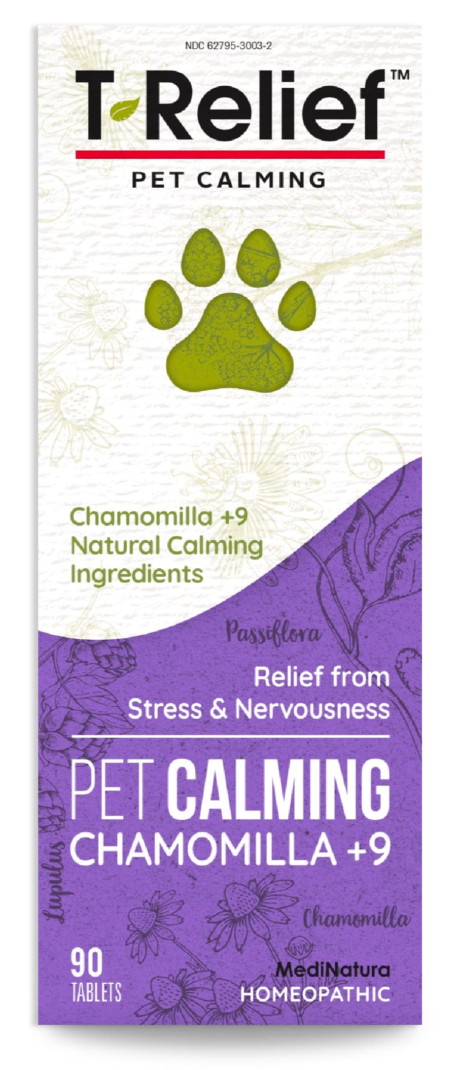 MediNatura T-Relief pet calming box image promoting natural calm during storms.