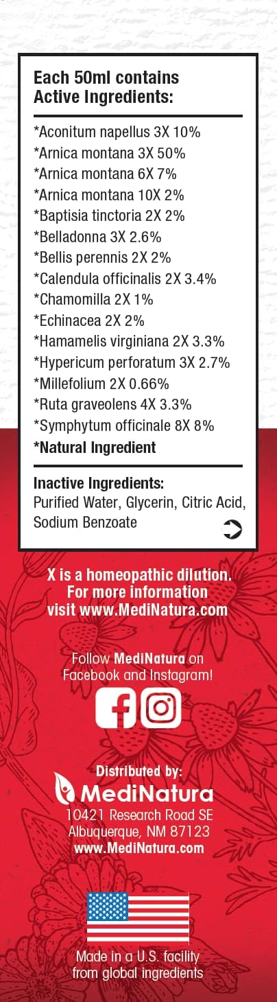 MediNatura T-Relief pet pain drops mixed with water for easy dosing.