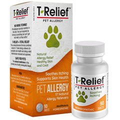 MediNatura T-Relief tablets 90 count bottle for pet allergy support