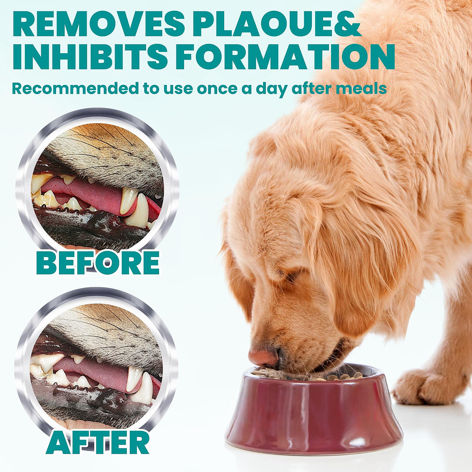 MEDUWEDU Wipes used on pet teeth and gums for fresh breath.