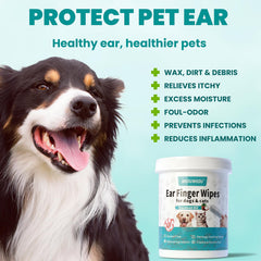 MEDUWEDU ear cleaner finger wipe in use demonstrates easy cleaning of sensitive ears.
