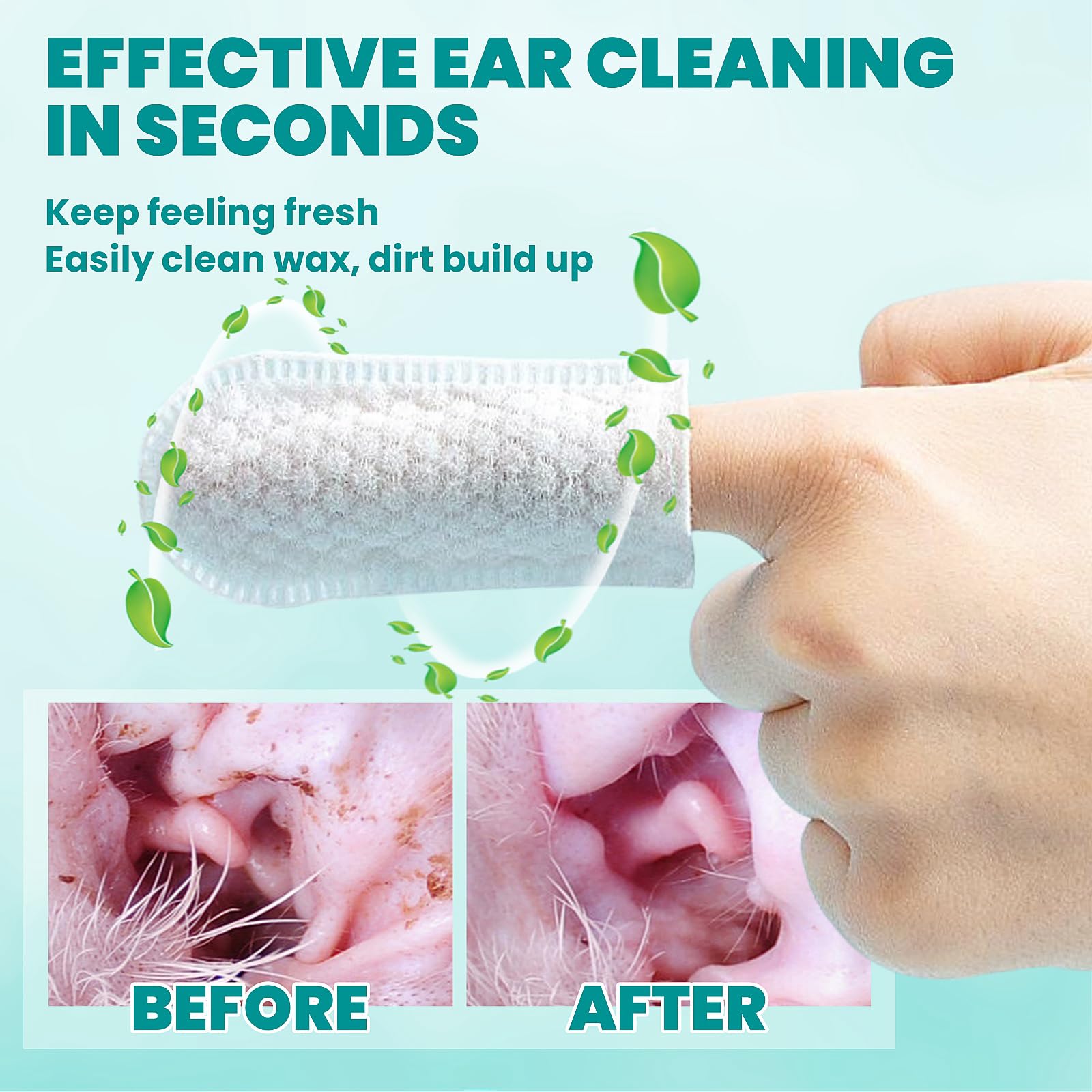 MEDUWEDU ear cleaner wipes nonwoven fabric close-up offers soft, effective debris removal.