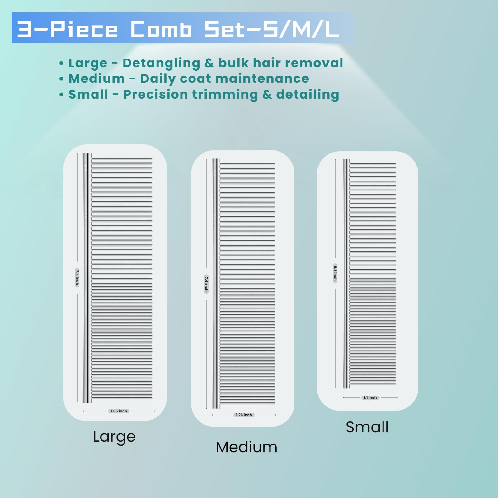MEDUWEDU ergonomic-handle pet comb comfortable grip during brushing.