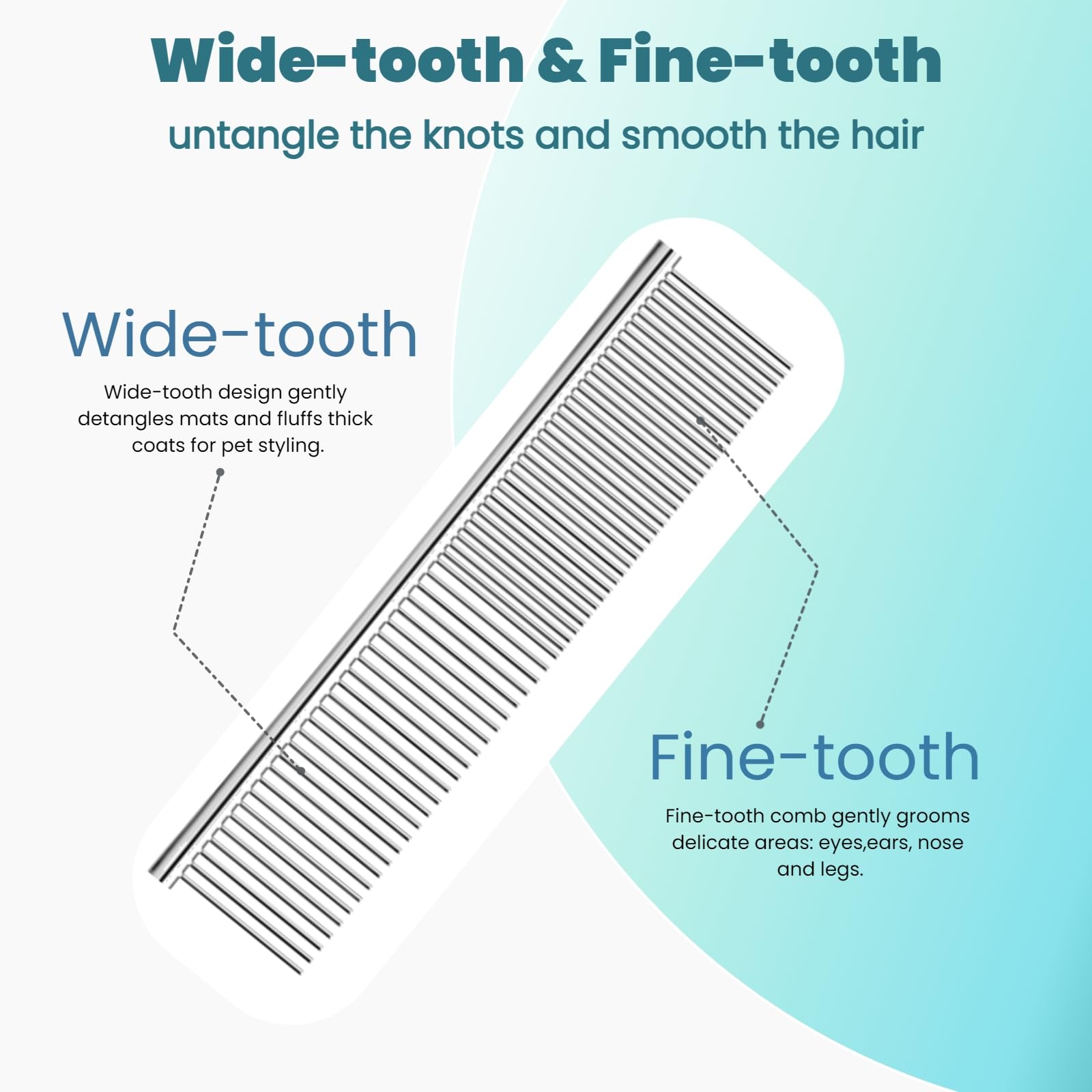 MEDUWEDU pet-comb rounded-teeth gentle skin protection during grooming.