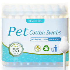 MEDUWEDU Pet Cotton Swabs pack—55-count box for grooming