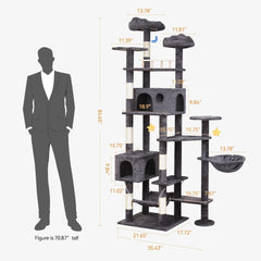 Meecal 85in Giant Cat Tree multi-level playground for several felines.