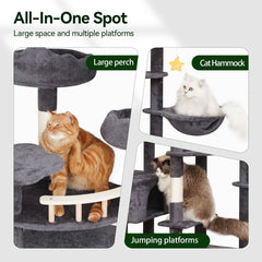 Meecal 85in Giant Cat Tree plush toys invite interactive play sessions.
